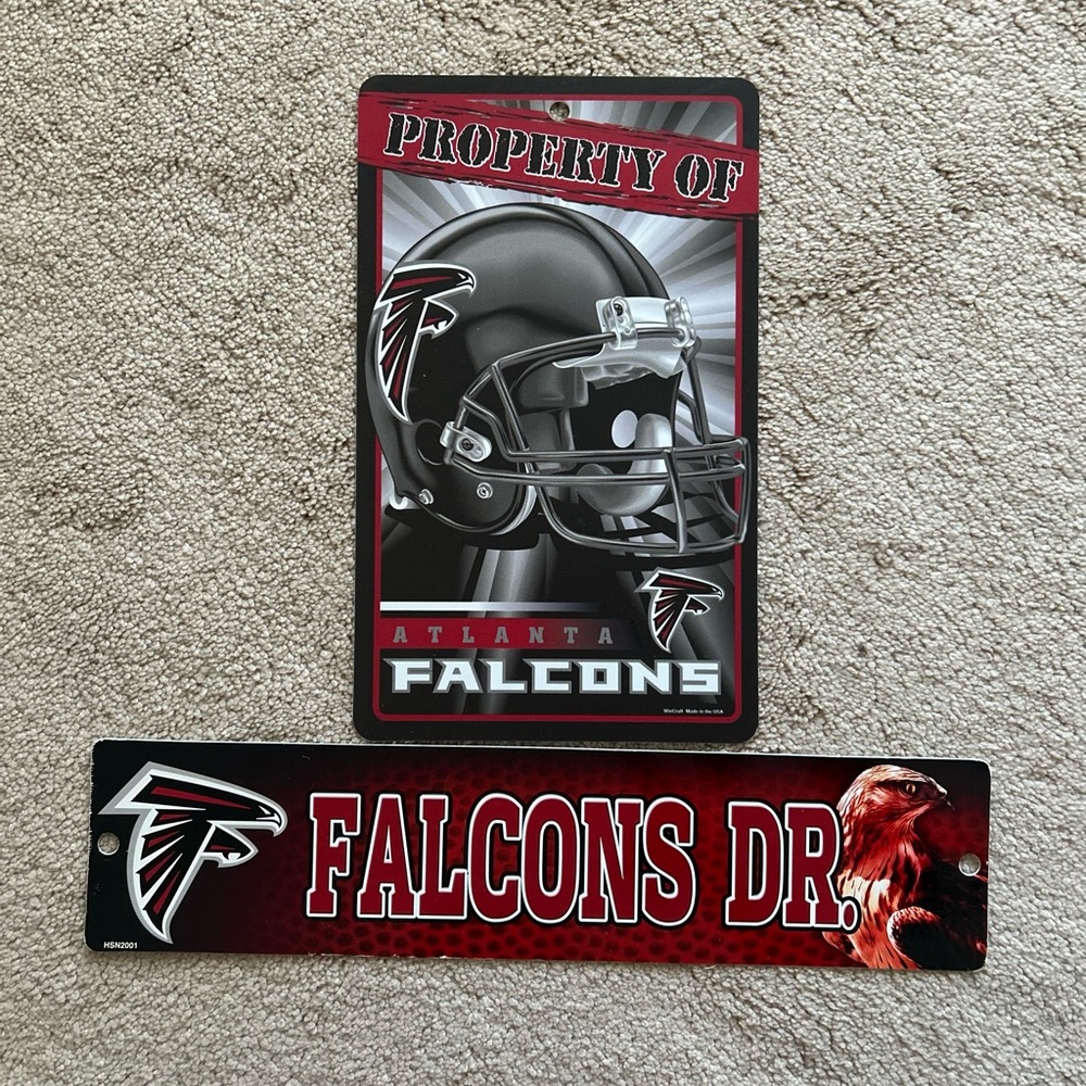Atlanta Falcons Street Sign NEW Falcons Dr. Man Cave NFL Property Sign 2 Signs